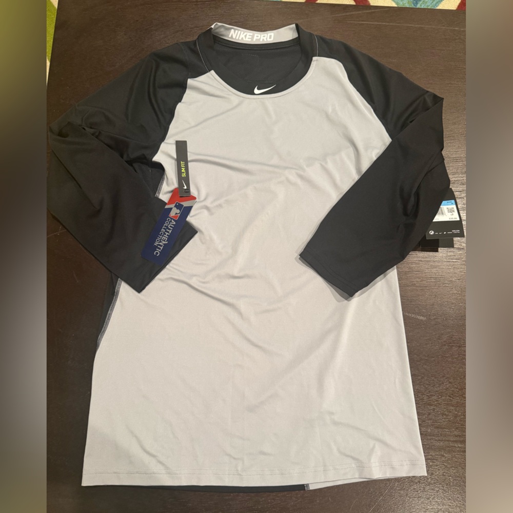 Nike Pro Black and Gray Performance Top